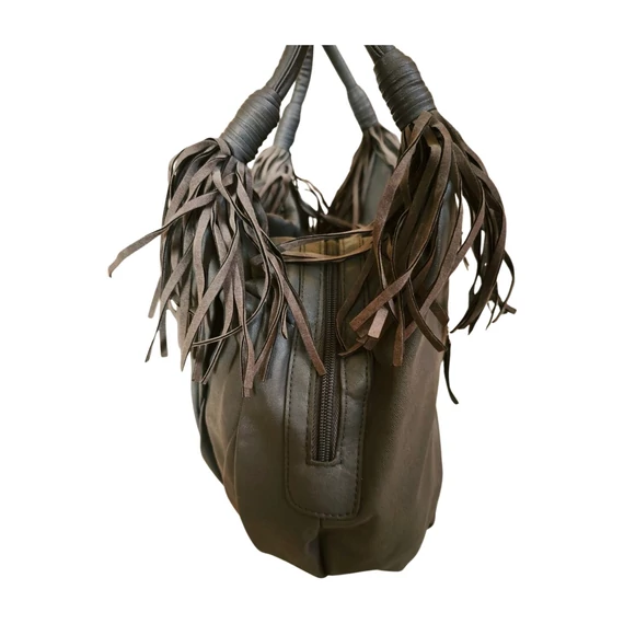 Szürke bojtos táska