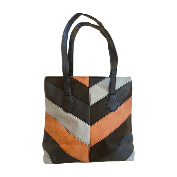 Sötétkék csíkos táska