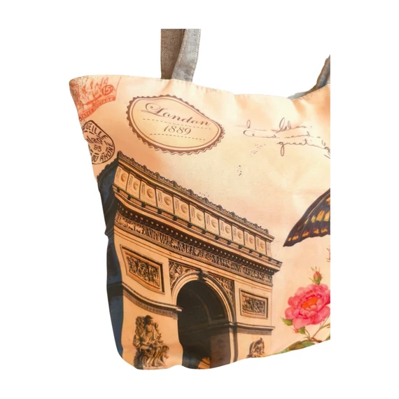 Szürke mintás szövet táska