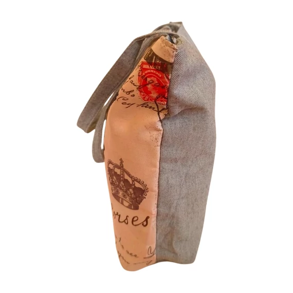 Szürke mintás szövet táska