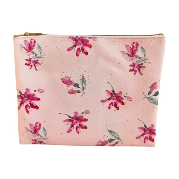 Rózsaszín virágmintás neszesszer