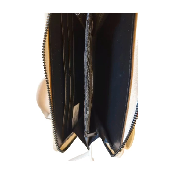 Fehér irattartó táska és pénztárca