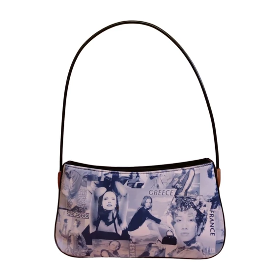 Kék mintás női kézitáska 