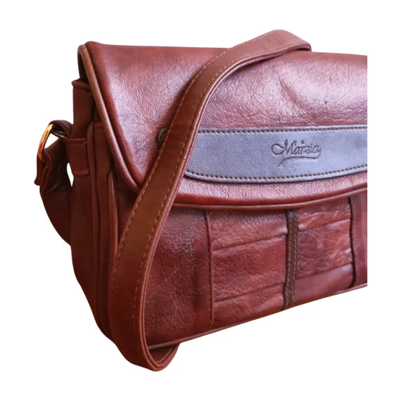 Marzia barna bőr női válltáska