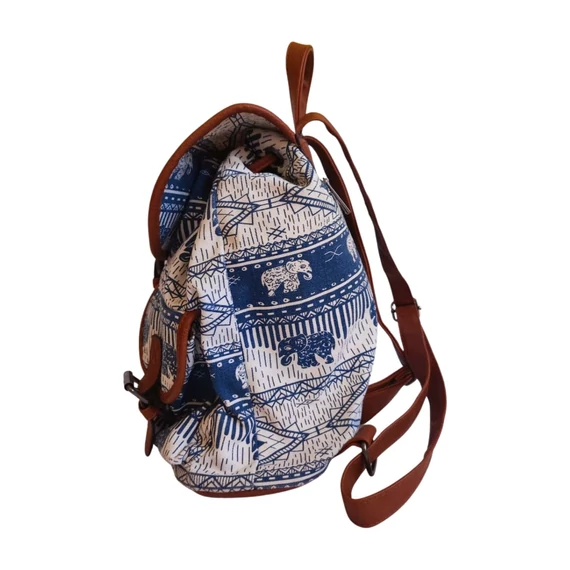 Kék elefántos vászon hátizsák