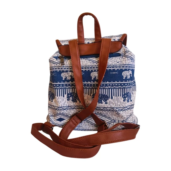 Kék elefántos vászon hátizsák