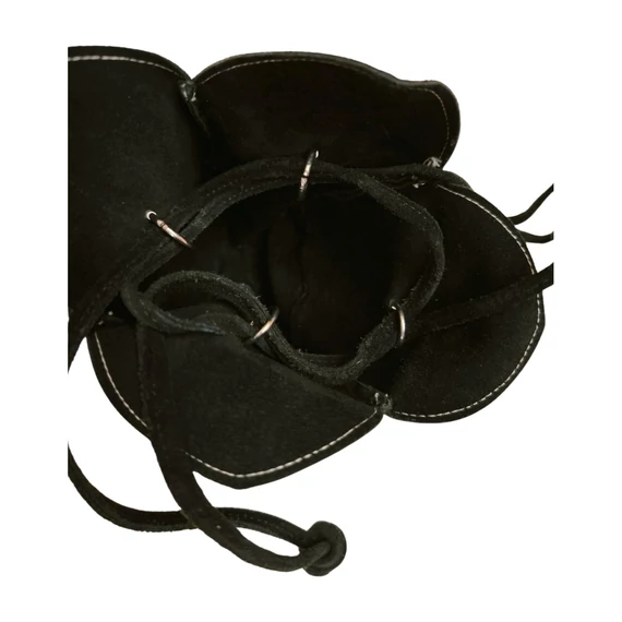 Fekete hasított bőr erszény táska