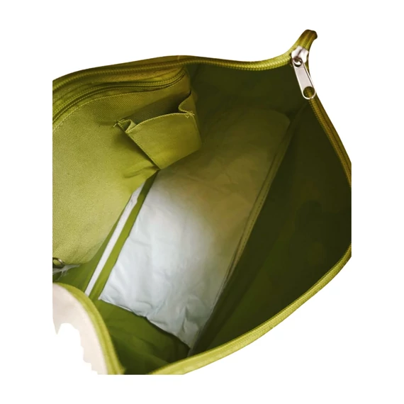 Zöld virágmintás nagyméretű strandtáska