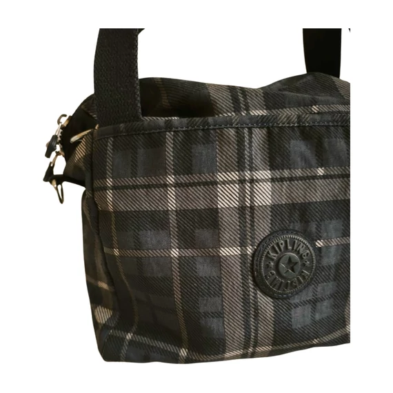 Kipling szürke kockás válltáska