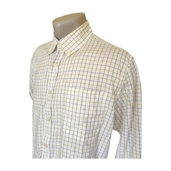 Mr. Blue fehér kockás férfi ing (méret: M)