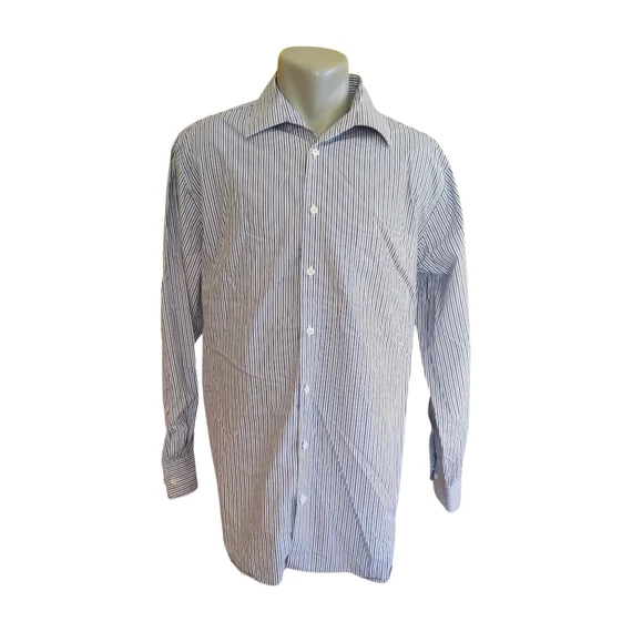 Walbusch fehér és kék csíkos férfi ing