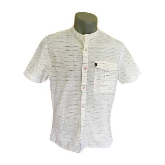 Angelo Litrico fehér csíkos rövid ujjú férfi ing