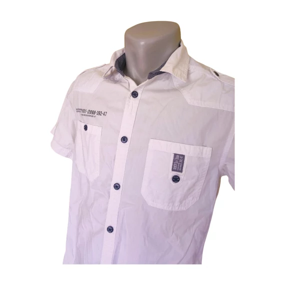 D26 Core fehér rövid ujjú férfi ing (méret: S)