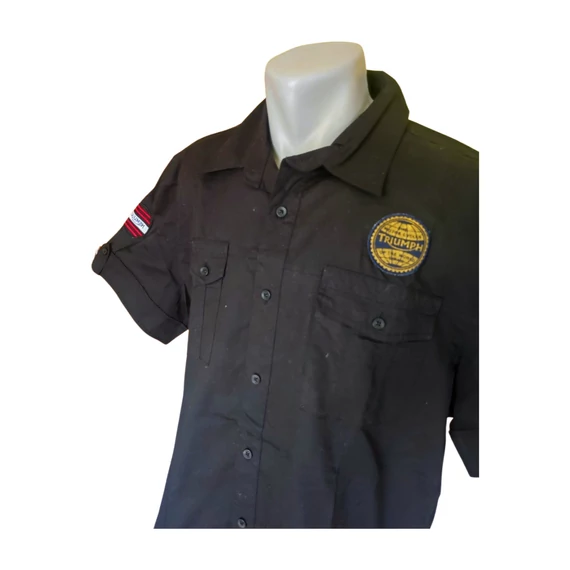 Triumph Motorcycles fekete rövid ujjú férfi ing (méret: XL)