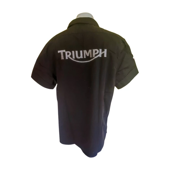 Triumph Motorcycles fekete rövid ujjú férfi ing (méret: XL)