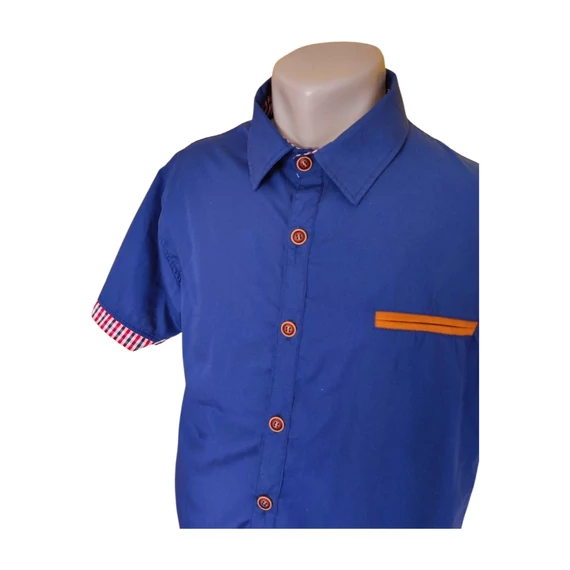 Sötétkék rövid ujjú férfi ing (méret: M)