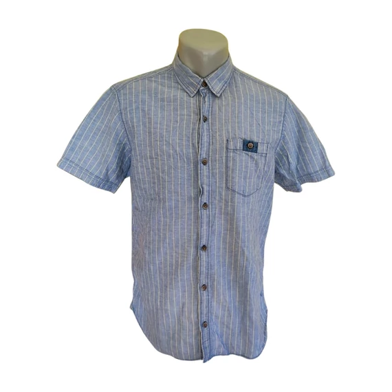 S.Oliver kék csíkos rövid ujjú férfi ing
