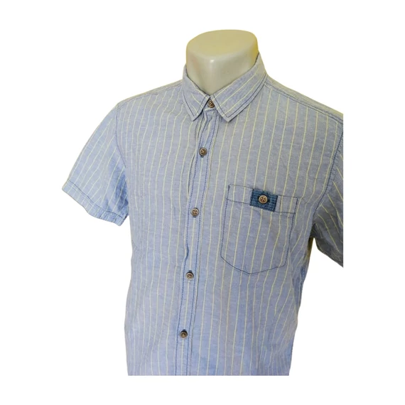 S.Oliver kék csíkos rövid ujjú férfi ing (méret: M)