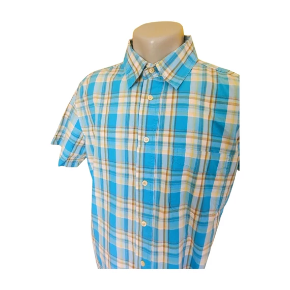 H&M kék kockás rövid ujjú férfi ing