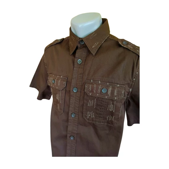 Surplus Raw Vintage barna rövid ujjú férfi ing