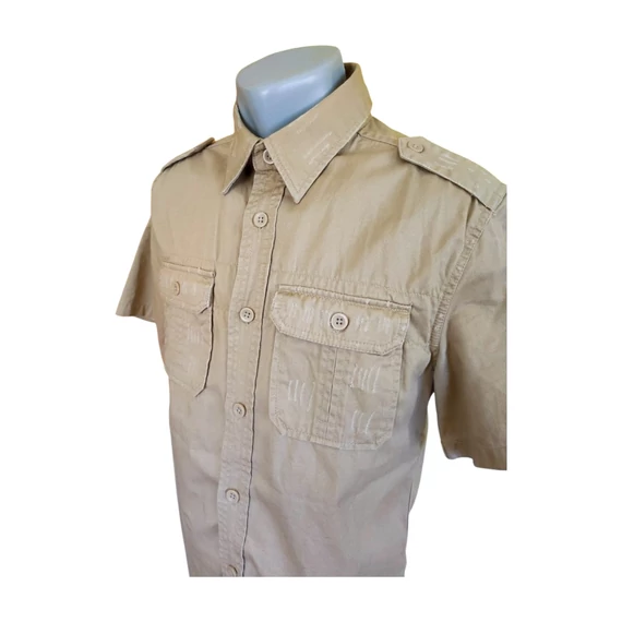 Surplus Raw Vintage bézs rövid ujjú férfi ing