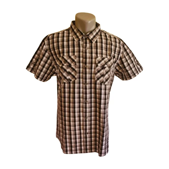 Smog szürke kockás rövid ujjú férfi ing