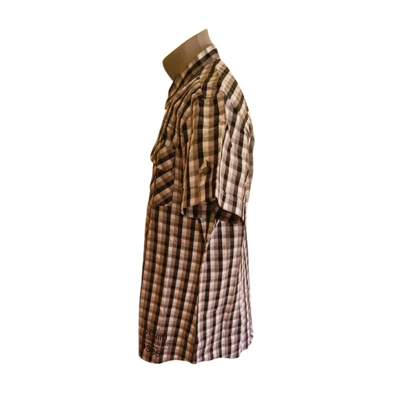 Smog szürke kockás rövid ujjú férfi ing