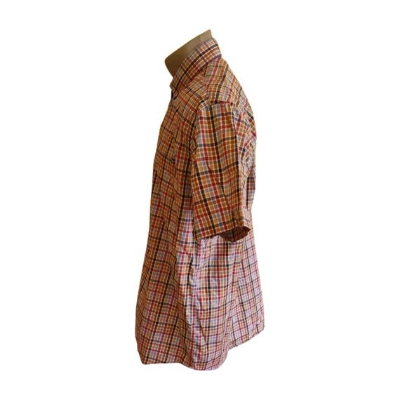 Armas piros és kék kockás rövid ujjú férfi ing