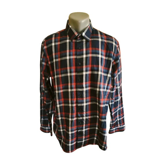 C&A sötétkék kockás férfi ing