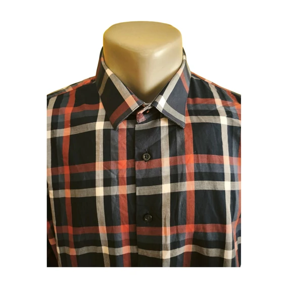 C&A sötétkék kockás férfi ing