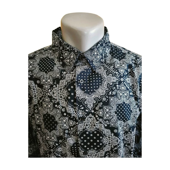 H&M sötétkék mintás férfi ing