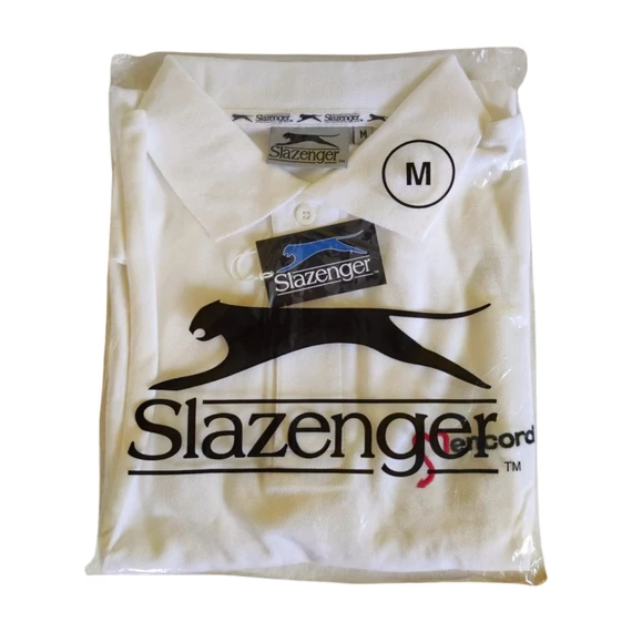 Slazenger fehér galléros férfi póló ÚJ (méret: M)
