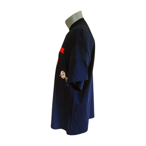 Sötétkék pamut férfi póló (méret: XL)