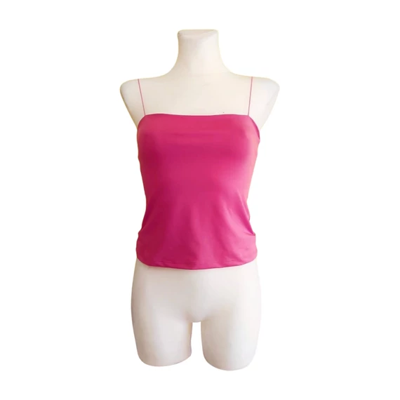 Amisu rózsaszín spagetti pántos női top