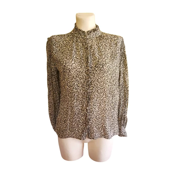 C&A szürke apró mintás női blúz