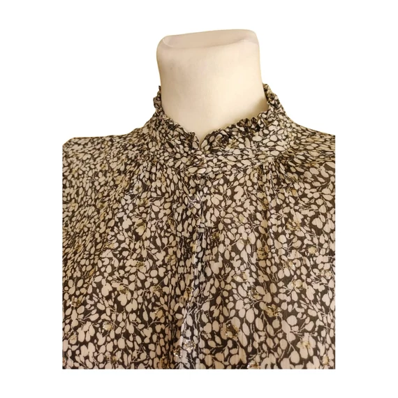 C&A szürke apró mintás női blúz