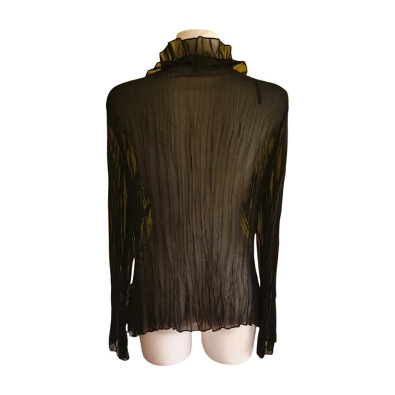 C&A fekete fodros női blúz 