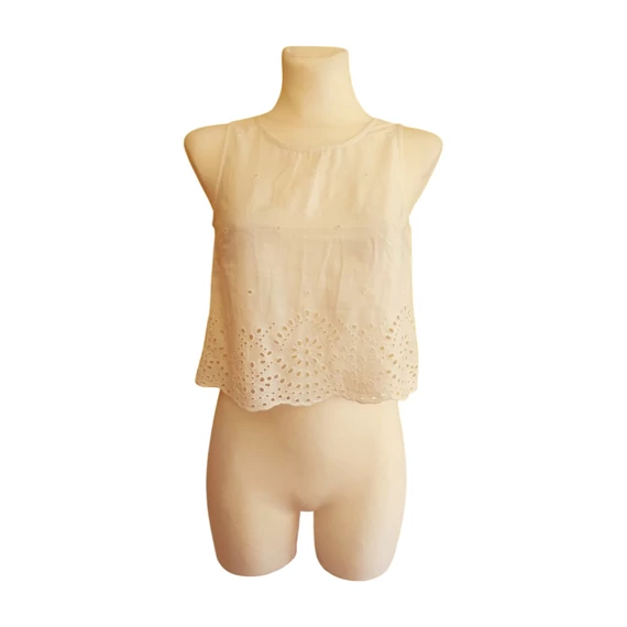 Fehér madeira női ujjatlan felső