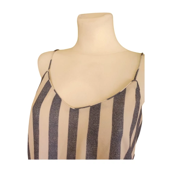 Only kék csíkos ujjatlan női felső