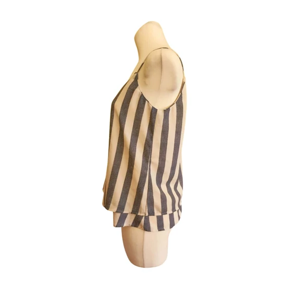 Only kék csíkos ujjatlan női felső