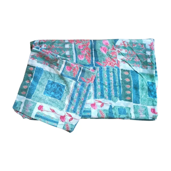 Zöld virágmintás flottír felnőtt ágynemű