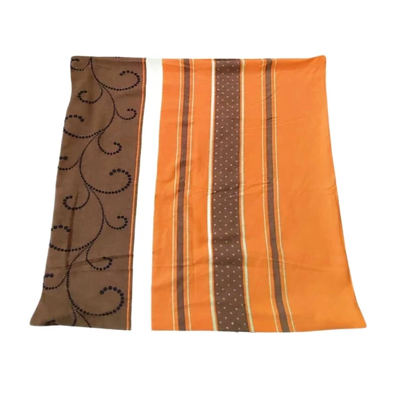 Narancs és barna színű flottír felnőtt ágynemű