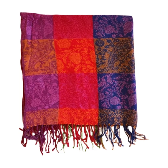 Színes kockás női sál