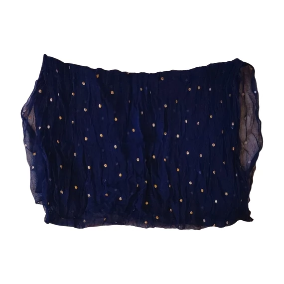 Sötétkék strasszos női sál