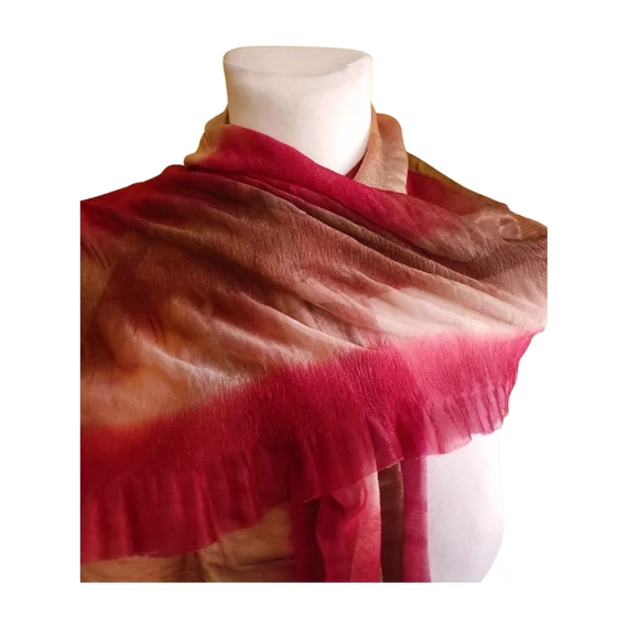 Lila és arany színű csíkos vékony női sál