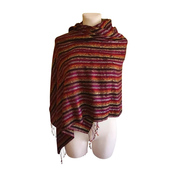 Lila csíkos női sál