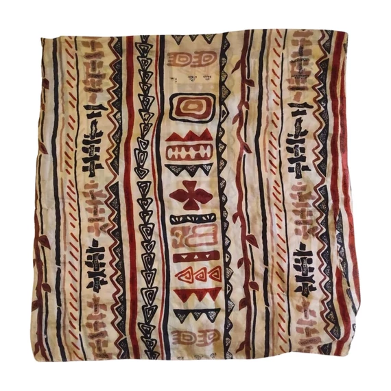 Világosbarna mintás női kendő