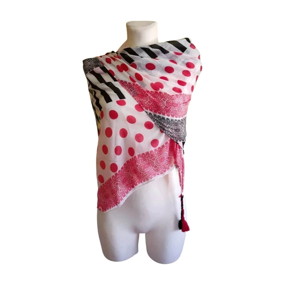 Gina Benotti fehér mintás női kendő