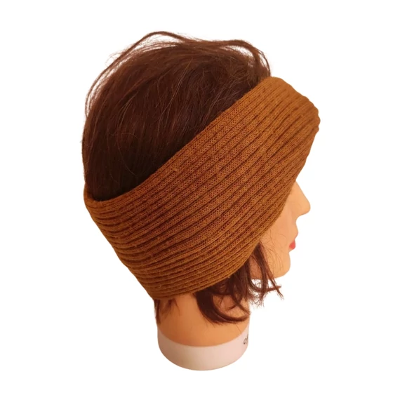 Barna bordázott női fejpánt