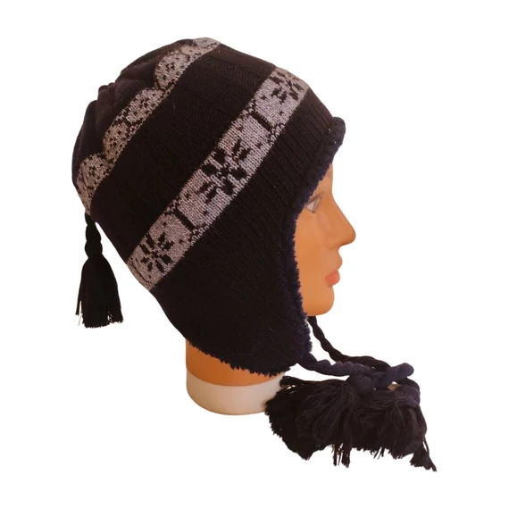 Sötétkék férfi füles sapka